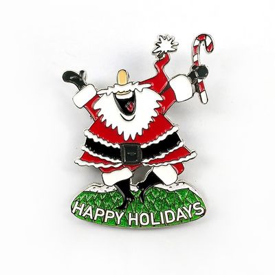 kupować 2D / 3D Santa Pin Badge z safety pinem na półmaraton świąteczny produkcja online
