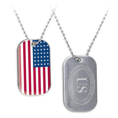 kupować Wolne od pleśni Blank Pet ID Tags Graved Custom American Flag Dog Tag Z Łańcuchem Logo Aluminium Material produkcja online