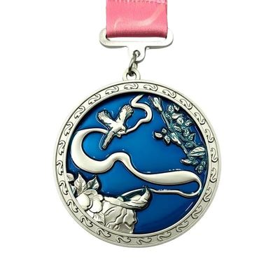 kupować Matt Silver 10K Virtual Run Challenge Finisher Medal / Pięknie wykonany medal produkcja online