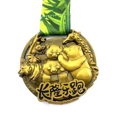 kupować Solidna tekstura Starożytny złoty personalizowany medal wyścigowy Joyrun Bieganie na temat zwierząt produkcja online