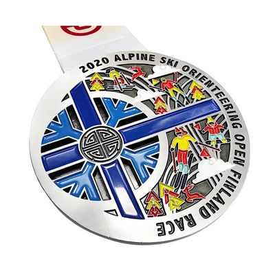 kupować 3′′ 76mm Zink Alloy Winter Skiing Metallic Christmas Running Medals Nagroda za wyścig narciarski produkcja online