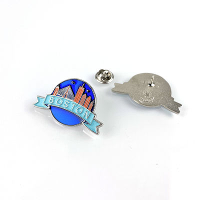kupować Unikalny design City Promote Pin Badge z drukiem offsetowym i srebrnym materiałem do piaskowania produkcja online