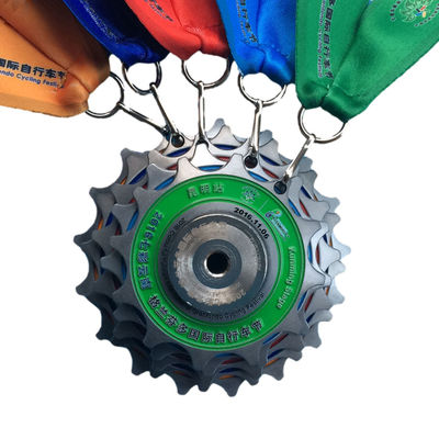 Zink stopu / mosiądz medale wyścigów rowerowych z logo wydrukowane na zamówienie medale rowerowe